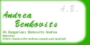 andrea benkovits business card